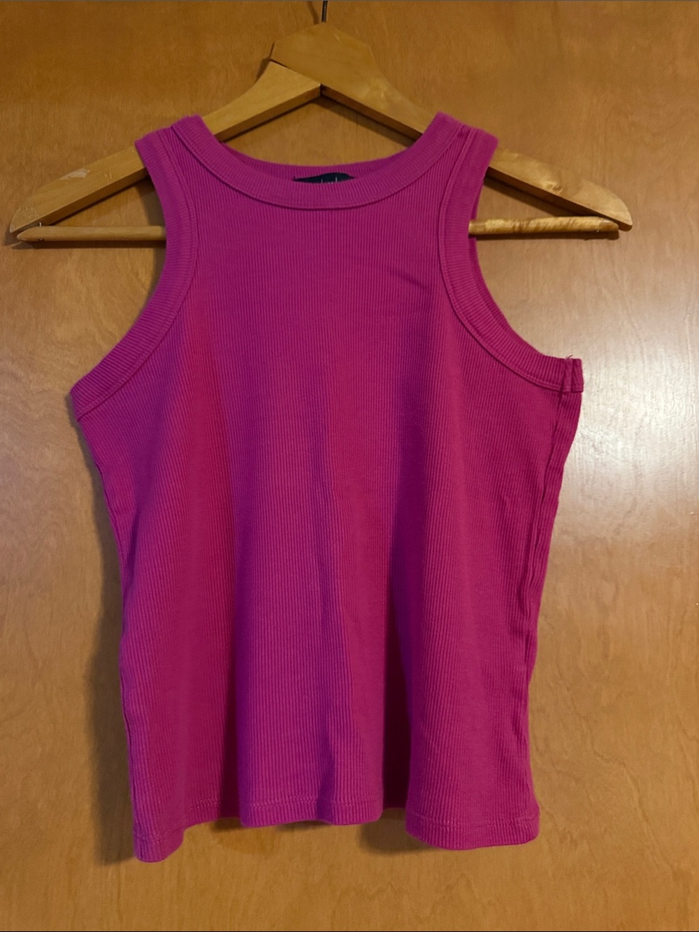 Derek Heart Bright Fuchsia Ribbed Tank Top